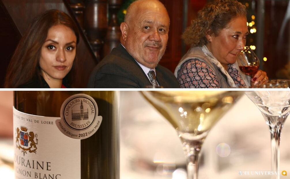 El vino francés Touraine Sauvignon Blanc 'Vieilles Vignes', galardonado en 2022, fue una de las opciones que los asistentes pudieron degustar durante la cata. | Foto: Berenice Fregoso.