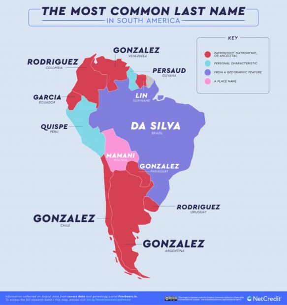 ¿Cuáles son los apellidos más comunes en el mundo? Mira este mapa