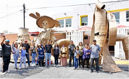 En Neza celebran Día de Muertos con cartonería tradicional; realizan catrina gigante