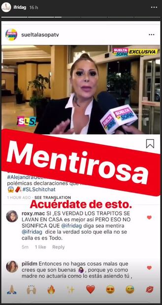 Alejandra Guzmán se defiende y Frida Sofía la llama mentirosa  