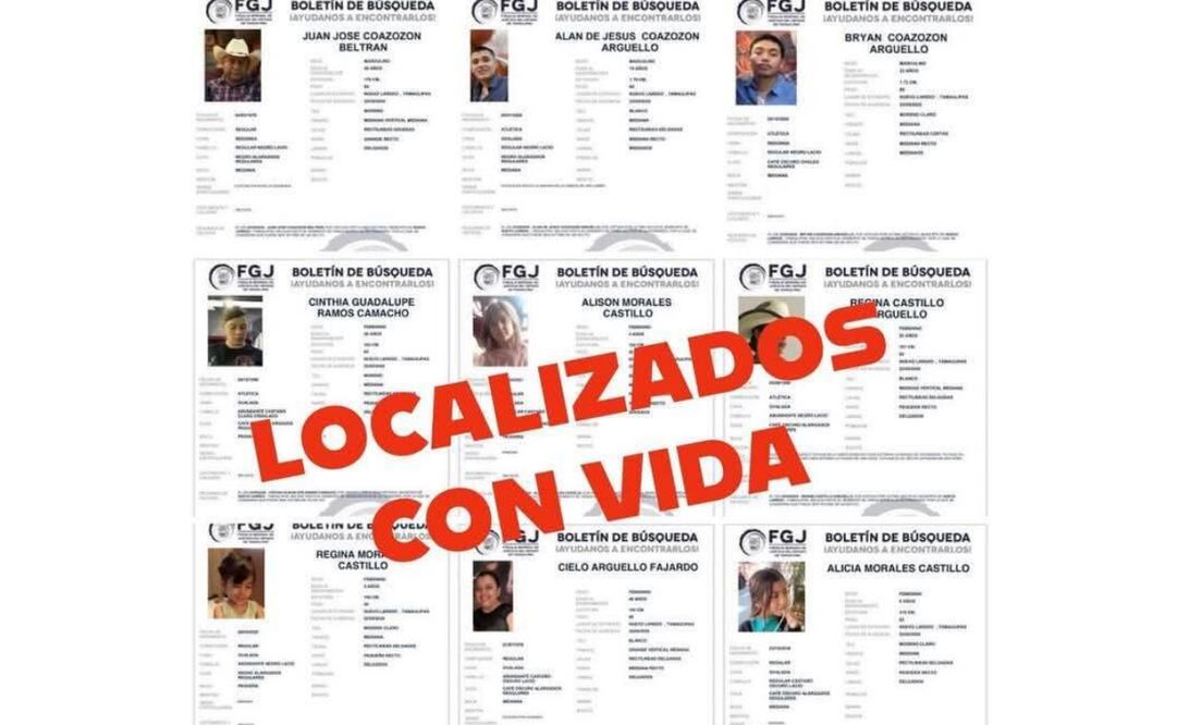 Familia de Tamaulipas es localizada (26/05/2025). Foto: Especial