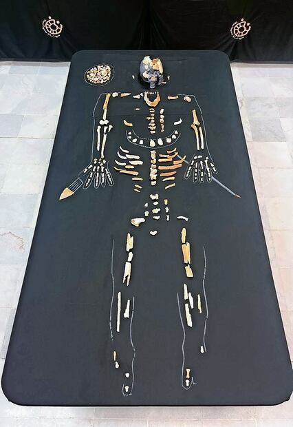 Huesos que representan todas las partes del cuerpo. Foto: INAH