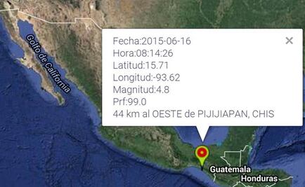 Se registra sismo en Chiapas; descartan daños