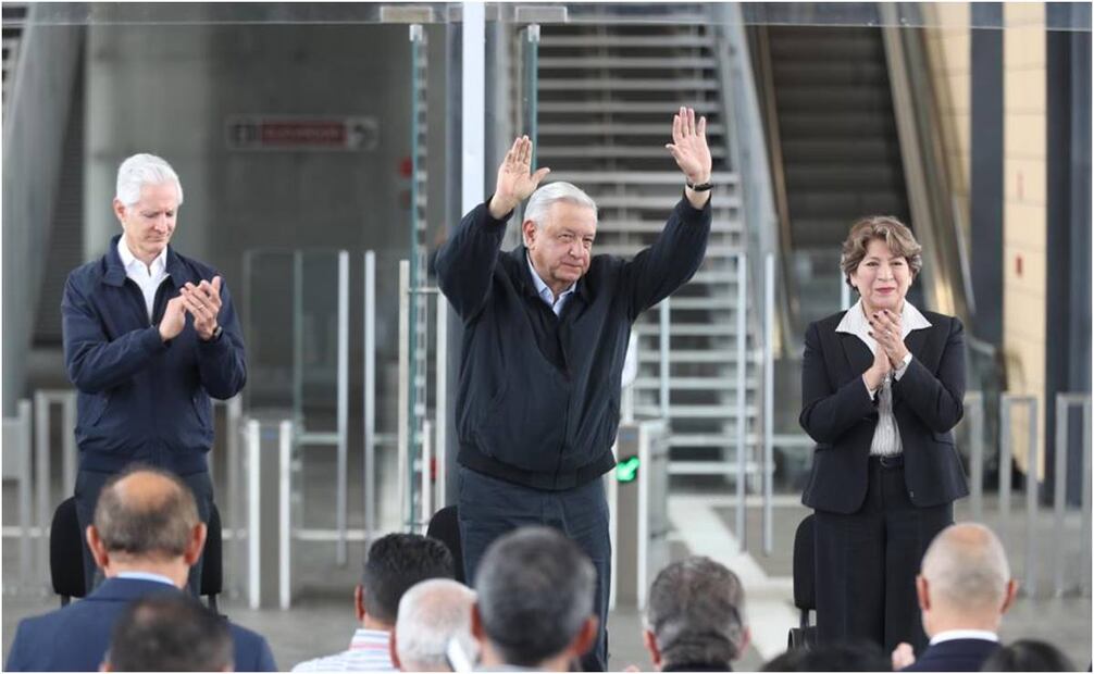 Inauguran el Tren Interurbano México-Toluca, Del Mazo, AMLO y Delfina. Foto: Jorge Alvarado/ EL UNIVERSAL