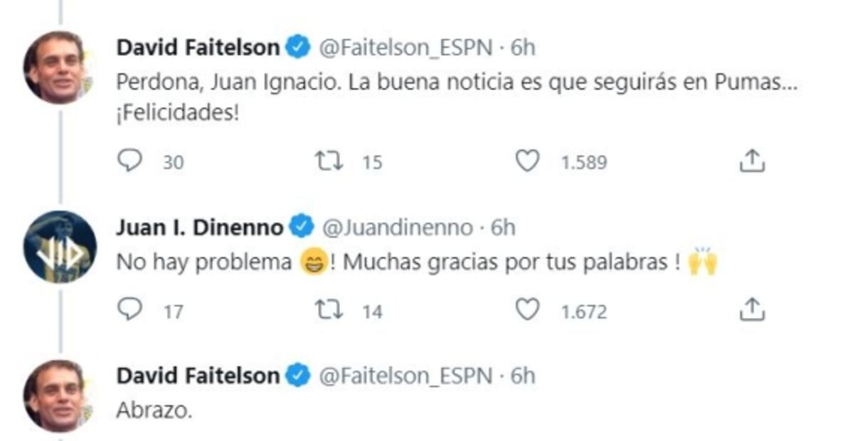 Juan Ignacio Dinenno regaña y trollea a David Faitelson por cambiarle el nombre