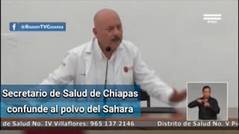 Titular de la Secretaria de Salud de Chiapas confunde polvo del Sahara con turista