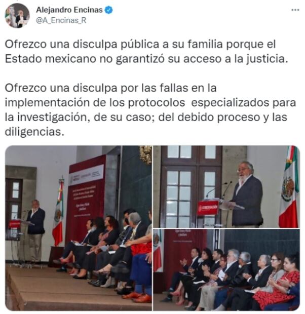 Estado mexicano pide perdón, a 21 años de la muerte de Digna Ochoa 
