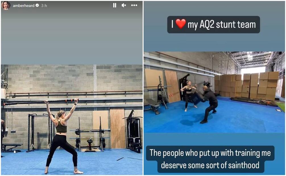 Amber Heard agradeció al personal que la entrenó para "Aquaman 2".