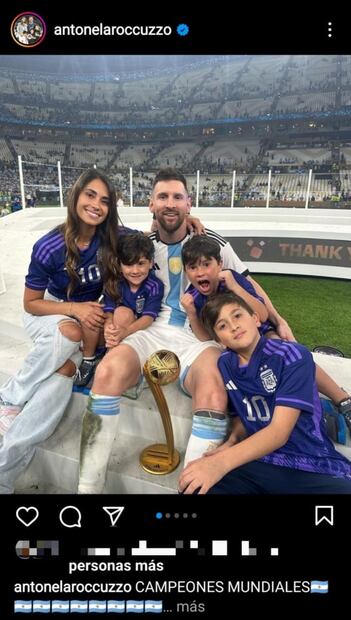 Antonela Roccuzzo felicita a su esposo Messi: “Al fin se dio, sos Campeón del Mundo”
