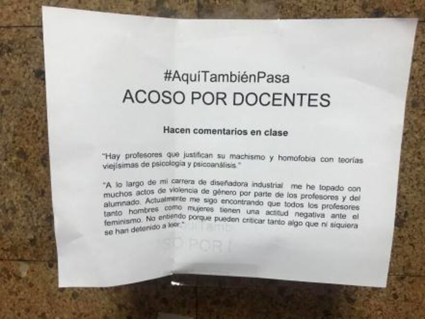 Tras quema de mural, pegan testimonios sobre acoso en UAM Xochimilco