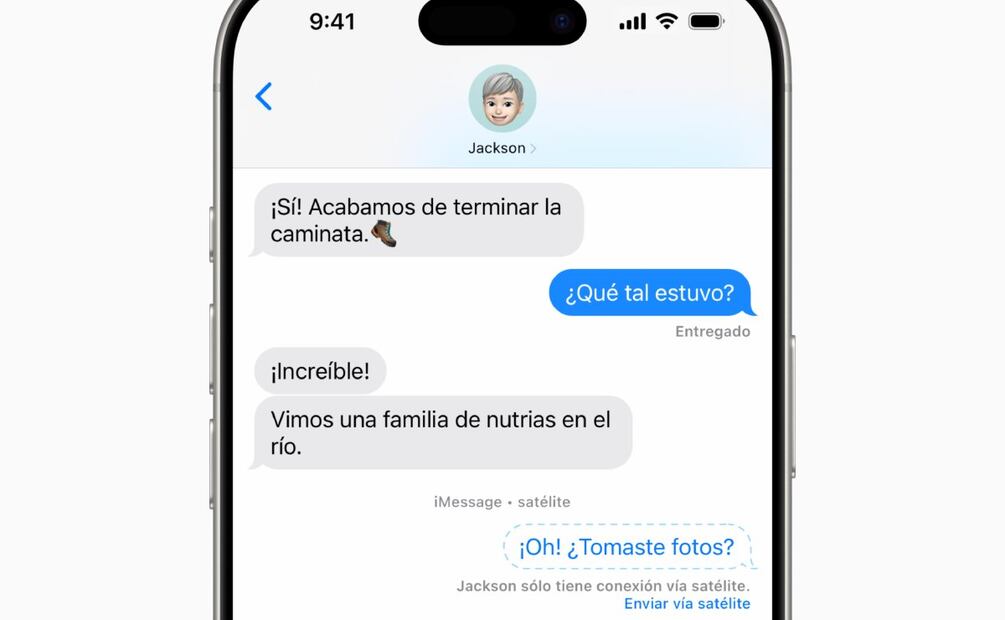 Para los mensajes vía satélite se necesita un iPhone 14 o posterior con iOS 18.4 o posterior instalado. | Foto: cortesía Apple