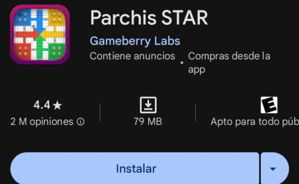 Juegos para descargar en el celular. Imagen: captura de pantalla
