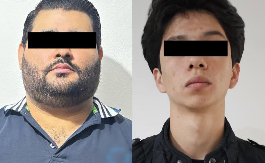 Detienen en Culiacán, Sinaloa, a Jesse "N", alias “Jessy”, y a Juan Carlos "N", alias “Cholo”, miembros de una célula delictiva ligada a secuestro, tráfico de armas, drogas y homicidios, incluido el asesinato de los niños Gael y Alexander (24/03/2025). Foto: X (@OHarfuch)