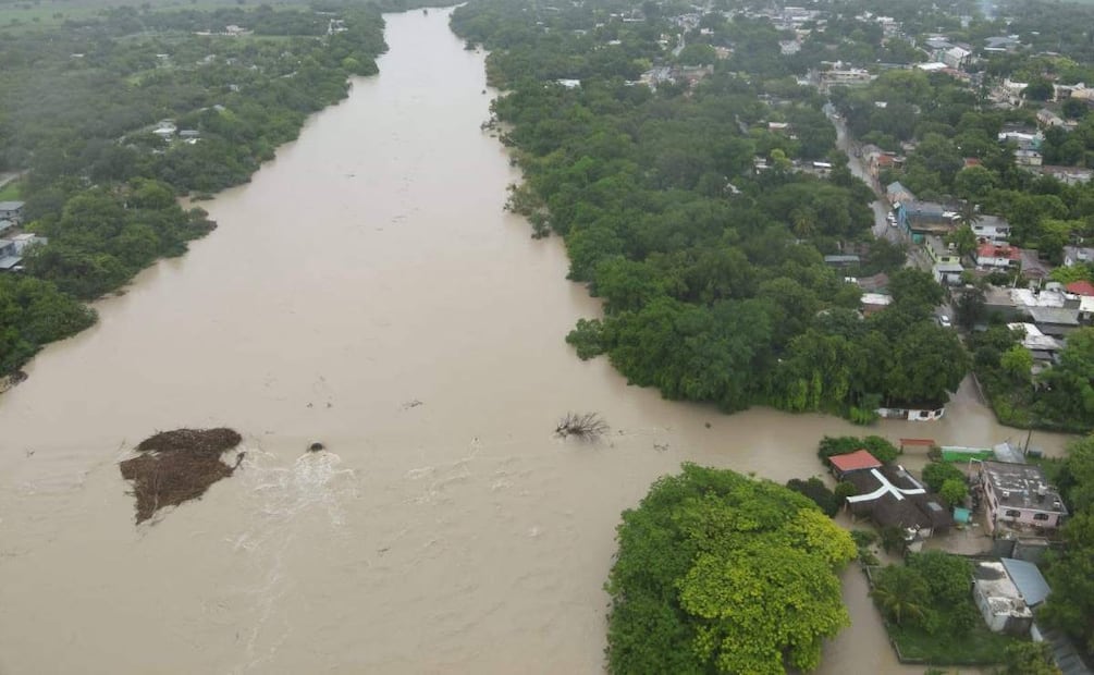 Inundaciones en Tamaulipas por presencia de lluvias y crecida de ríos (01/07/2025). Foto: Especial