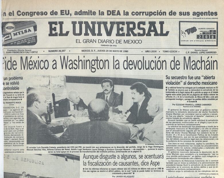 Plana 24 mayo 1990 Álvarez Machain. Foto: Especial