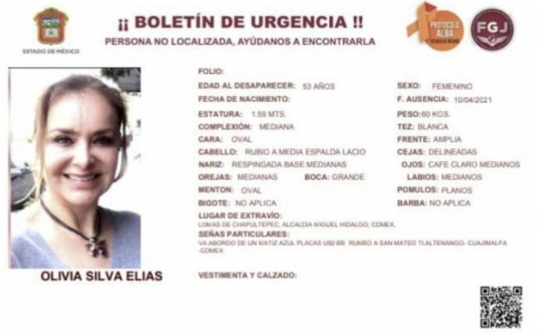 Hallan sin vida a Olivia Silva reportada como desaparecida en la CDMX