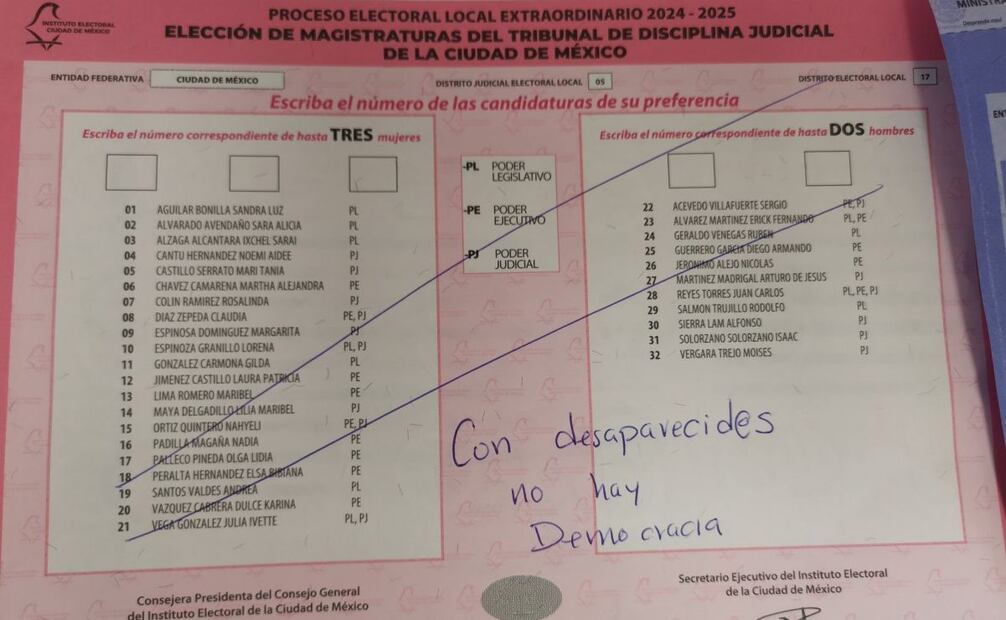 "Con desaparecidos no hay democracia". Foto: X @RaulRomero_mx
