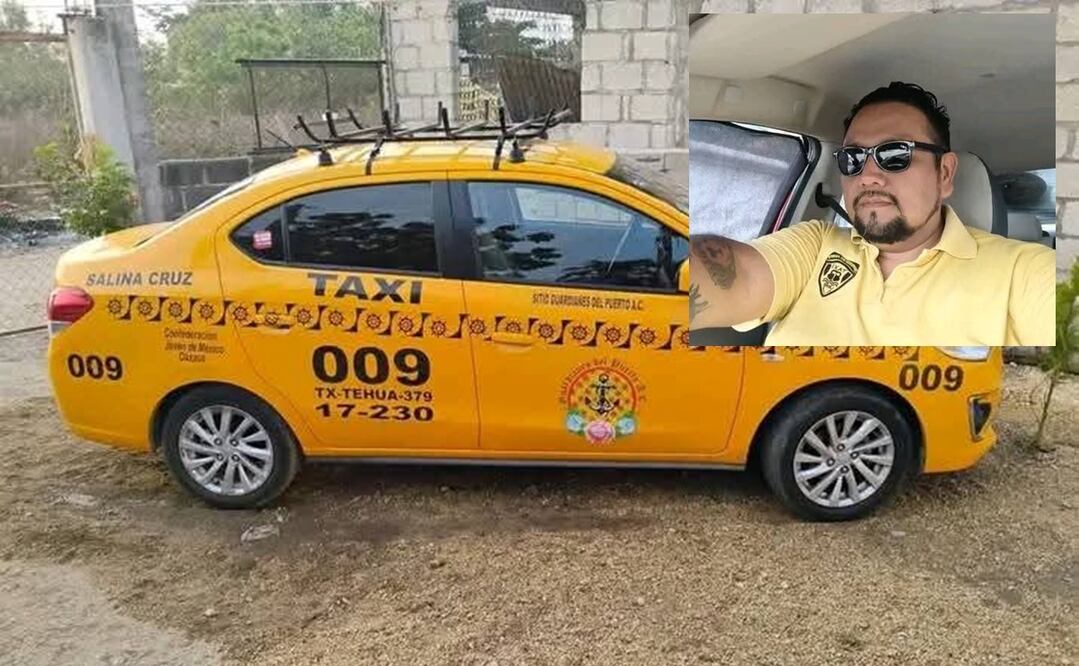 El líder de taxistas en Salina Cruz, Oaxaca, Alberto alias "El Marino", fue ejecutado balazos dentro de su vehículo. Foto: Especial