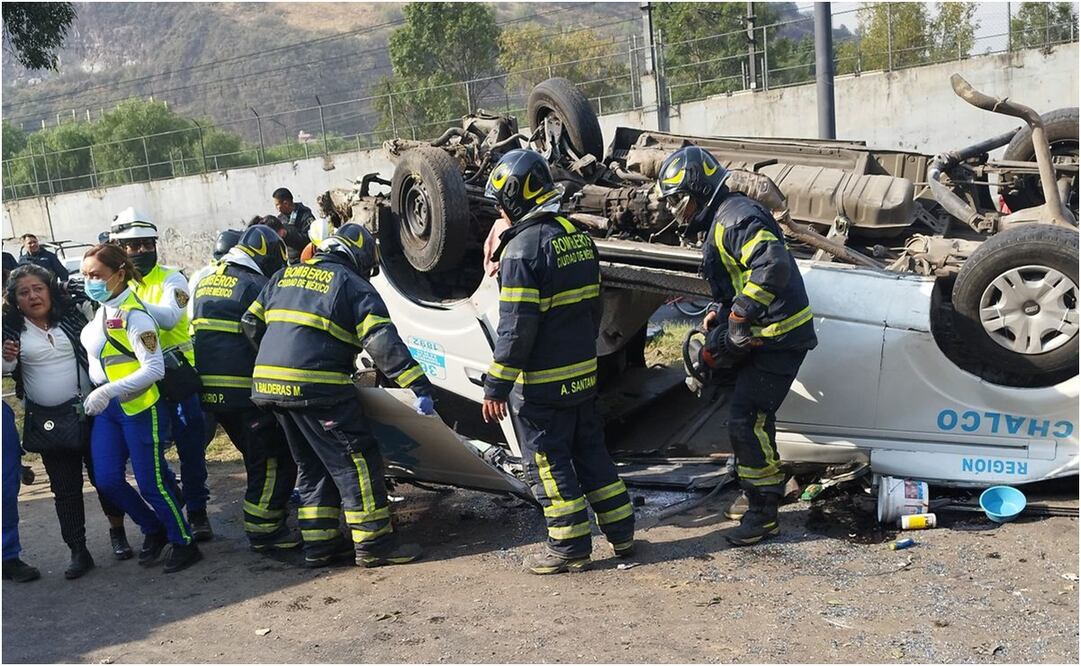 Accidente en Iztapalapa. Foto: Ivan Montaño