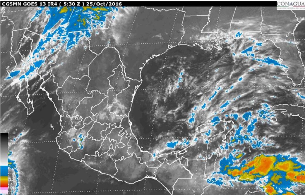 Las condiciones atmosféricas en la Península de Yucatán indican que habrá cielo medio nublado, 60 por ciento de probabilidad de lluvias con intervalos de chubascos en la región (CONAGUA)