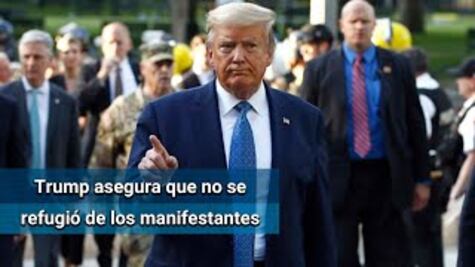 Trump asegura que fue al búnker de la Casa Blanca "sólo para hacer una inspección"