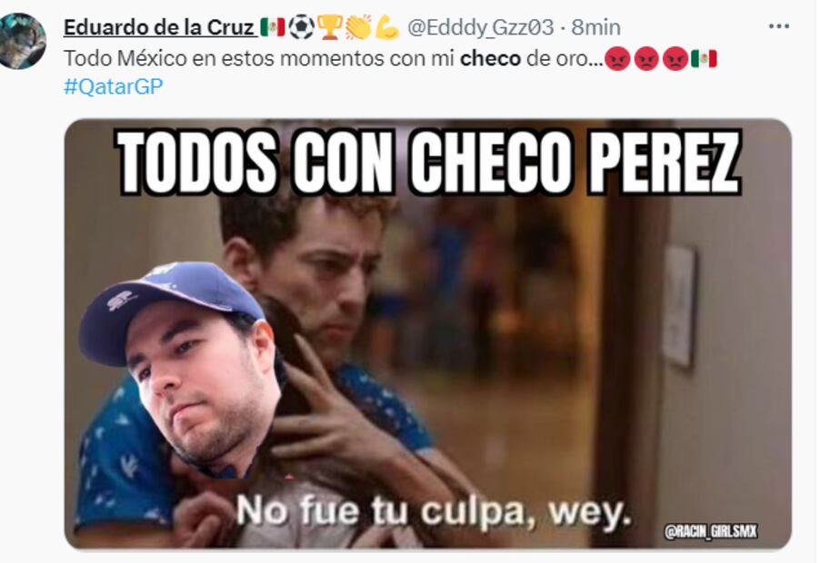 Los mejores memes del accidente de Checo Pérez en el GP de Qatar