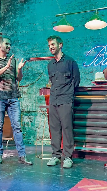 Sergio Velasco y Mario Sepúlveda actúan en la obra Smiley. Foto: Smile