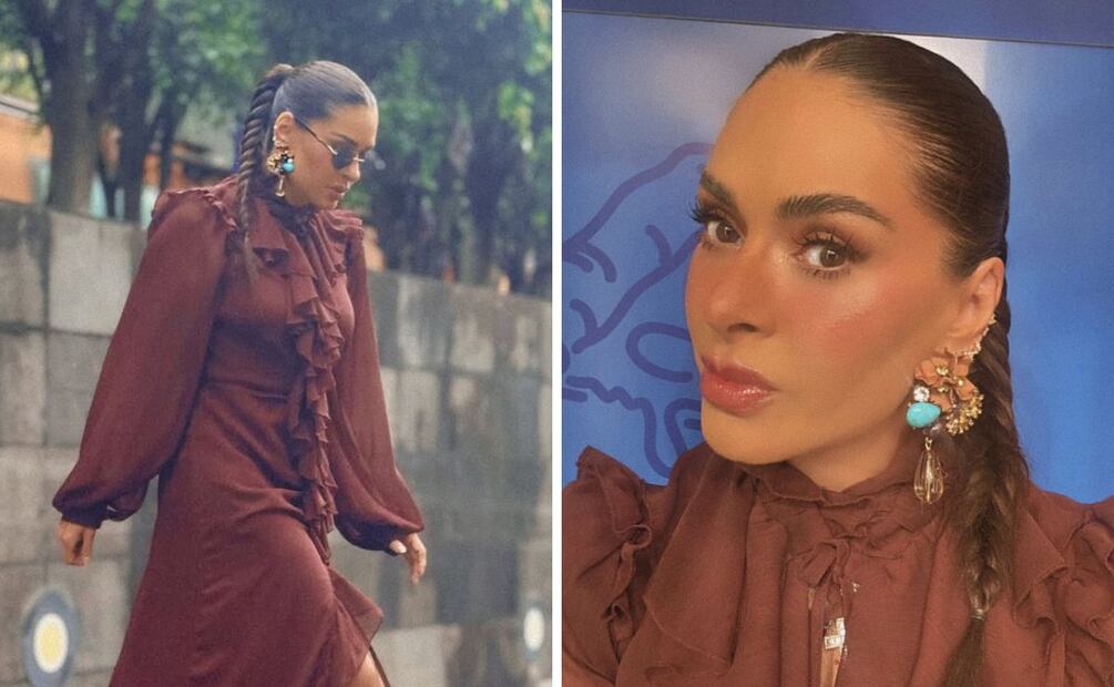 Galilea Montijo luce un bonito peinado con trenza con su vestido bohemio. Foto: Especial. Instagram @galileamontijo