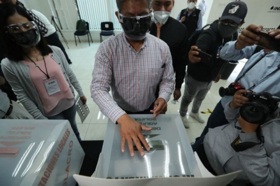 Realizan simulacro de protocolo sanitario en casillas electorales en Edomex