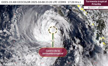 "Priscilla" se degrada a Tormenta Tropical; aún se esperan lluvias fuertes en la zona sur de BCS