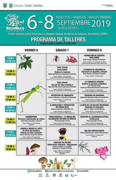 Asiste al Festival Gastronómico Viva México en Xochimilco 2019