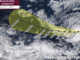 Huracán "Kiko" se intensifica a categoría 2; actualmente se localiza al suroeste de la península de Baja California