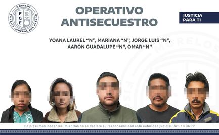 Caen cinco secuestradores en Morelos, entre ellos hay dos mujeres y un policía en activo