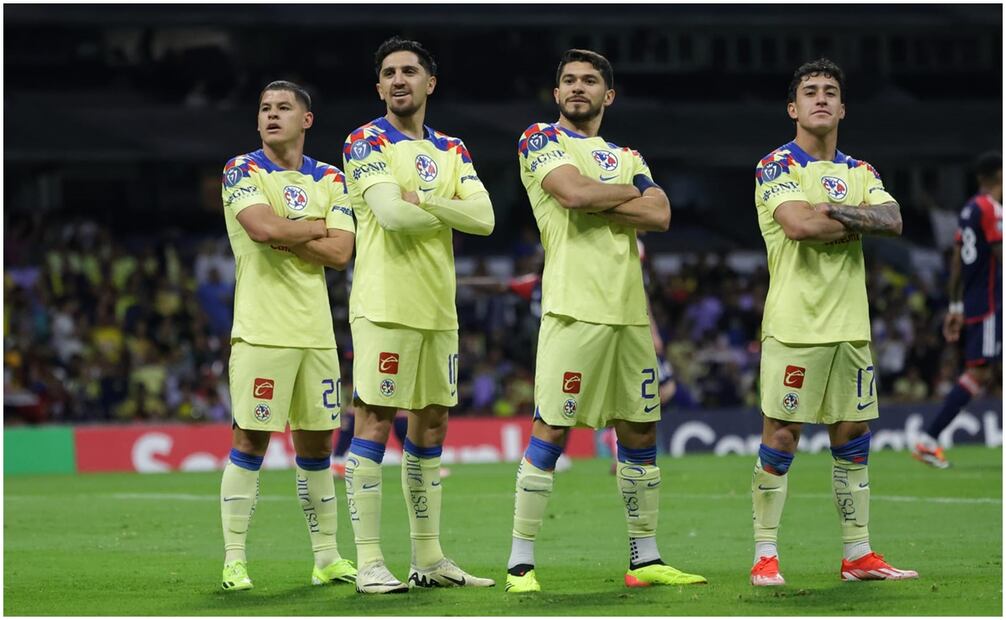 Jugadores de América celebrando un gol ante New England Revolution en Concachampions / FOTO: Fernanda Rojas