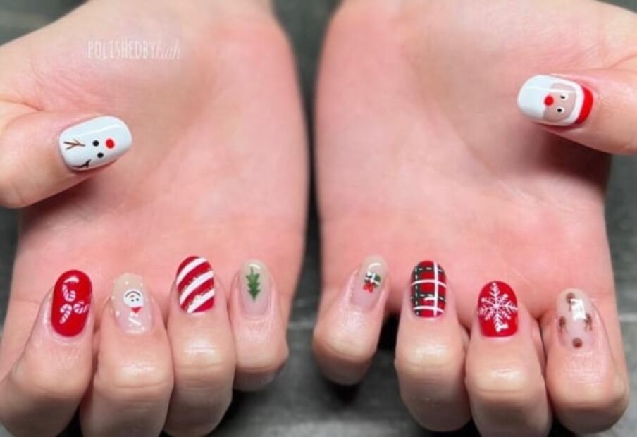Los mejores diseños de uñas para Navidad