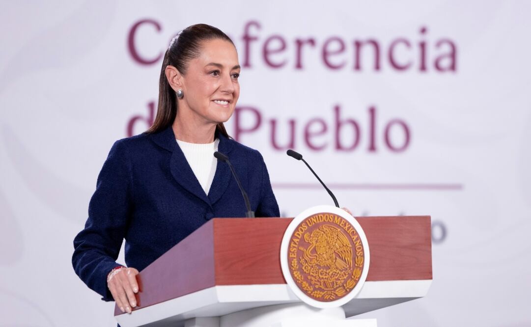 Claudia Sheinbaum en su conferencia matutina del 15 de diciembre de 2025. Foto: Presidencia