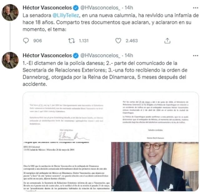 “Él no es vulgar”: AMLO manda solidaridad al senador Héctor Vasconcelos por “ofensa” de Lilly Téllez