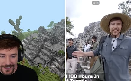 MrBeast recuerda visita a Calakmul y construye réplica de pirámides en Minecraft