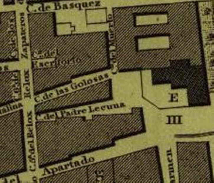 Plano de 1793 de García Conde, Eduardo, con el nombre del Callejón del Padre Lecuona. ESPECIAL.