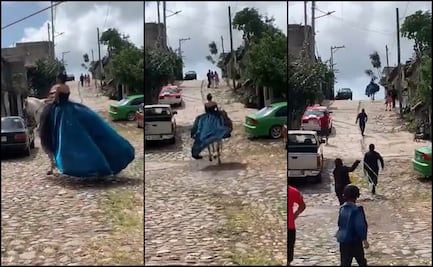 ¡Y se marchó! Caballo se "roba" a quinceañera en plena fiesta; video se vuelve viral