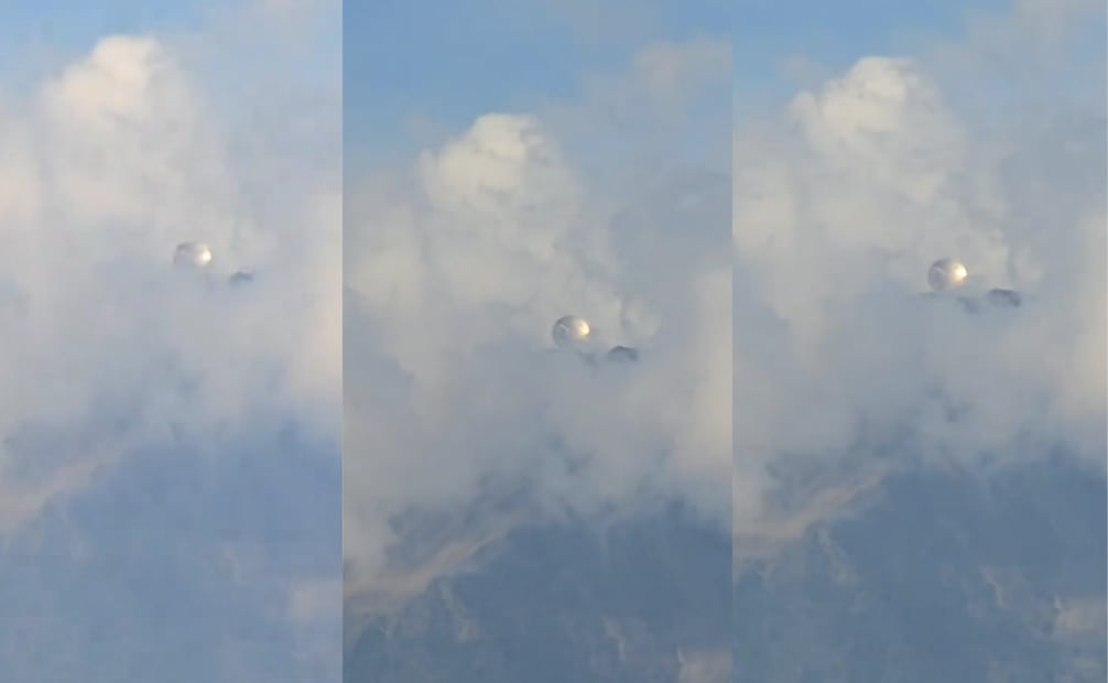 Usuarios graban extraña estructura metálica en la cima del Pico de Orizaba. Foto: Captura de pantalla