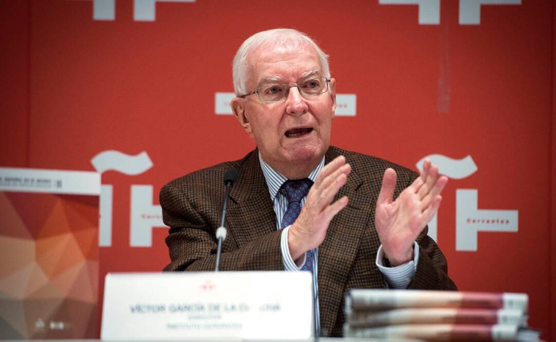 García de la Concha durante la presentación del Instituto Cervantes de su anuario “El español en el mundo 2015”. (FOTO: EFE)