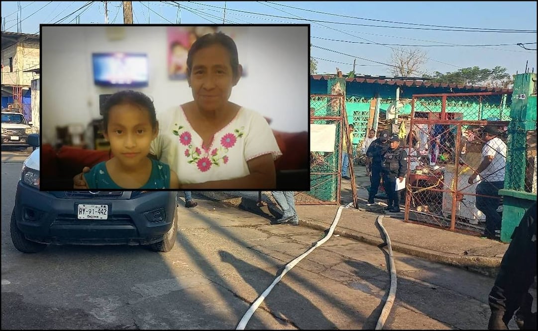 Doña Paulina y sus 2 nietas, víctimas de un incendio en Tuxtepec, Oaxaca. Foto: Especial. 