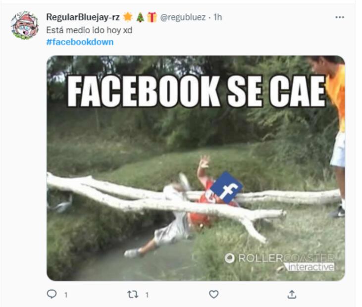 Usuarios reaccionan con memes a caída de Facebook