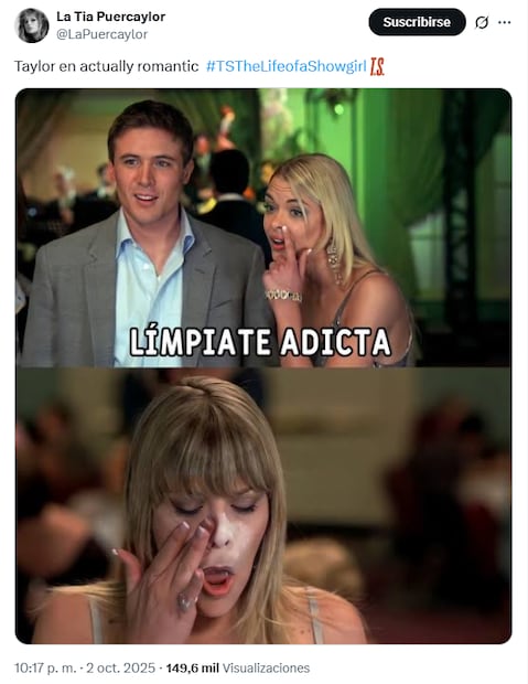 Memes por el lanzamiento de "The Life of a Showgirl". Foto: X
