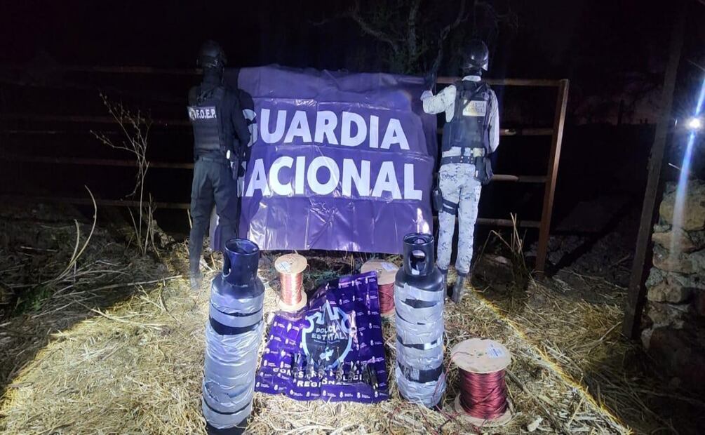 Desmantelan taller de explosivos en Teocaltiche, Jalisco; se encuentran artefactos lanzados con drones. Foto: Especial