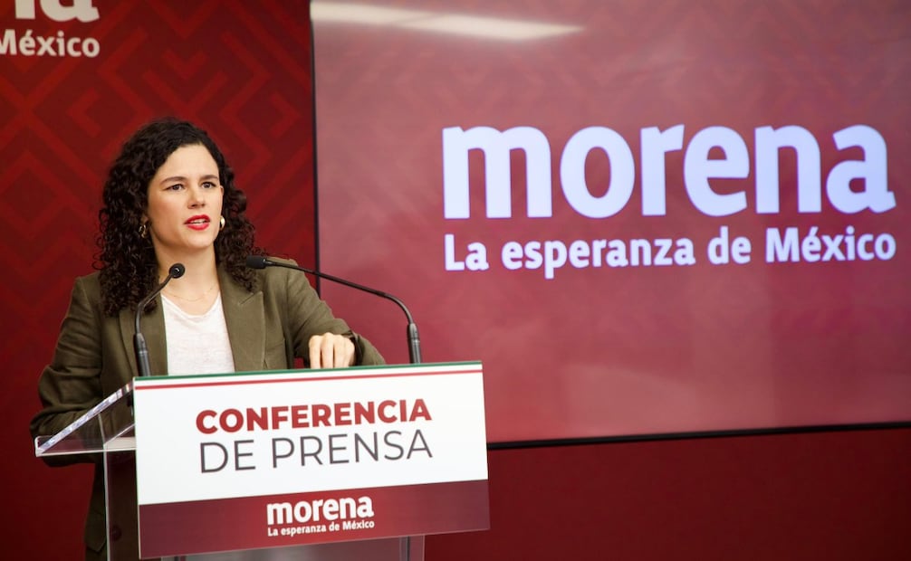Luisa Alcalde en conferencia de prensa este miércoles 9 de julio. Foto: Especial