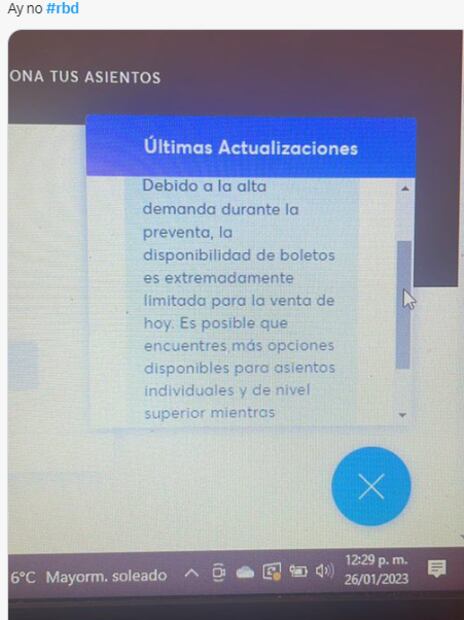 Fans de RBD se quejan de Ticketmaster en el segundo día de venta: " Ya me ganaron todos los boletos" 