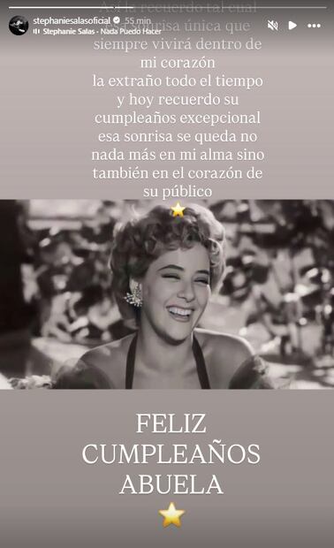 Stephanie Salas felicita a su abuela Silvia Pinal hasta el cielo.