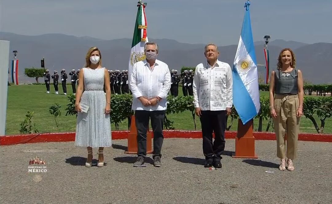 El presidente López Obrador se encuentra acompañado de Alberto Fernández, mandatario de Argentina. Foto: Captura de pantalla